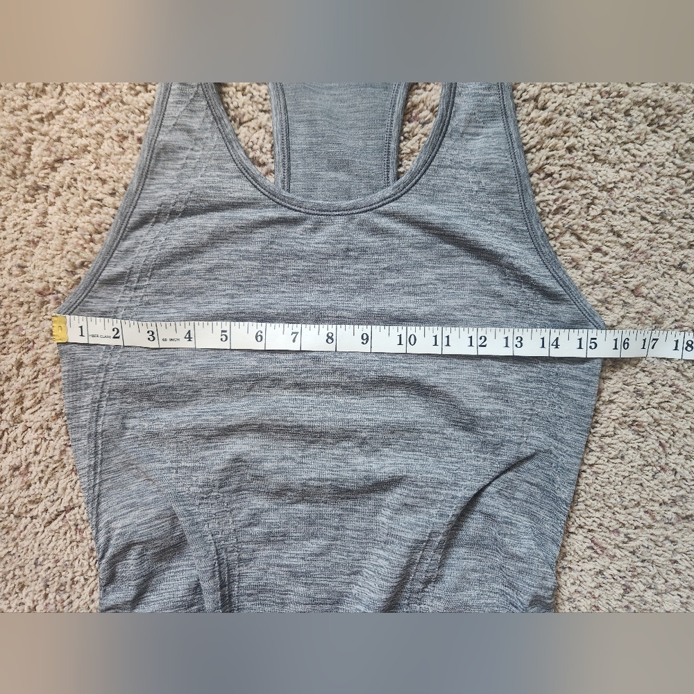 Athleta Speedlight Gray Racerback Tank Top Ruched Side Size Small - Picture 9 of 10